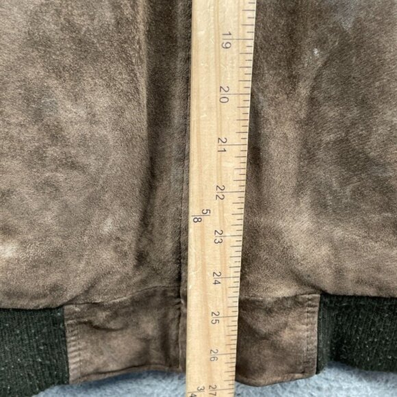 Wear Me Out Suede Bomber Jacket Men Large Brown Grandpa Academia Moto Streetwear - Picture 7 of 12